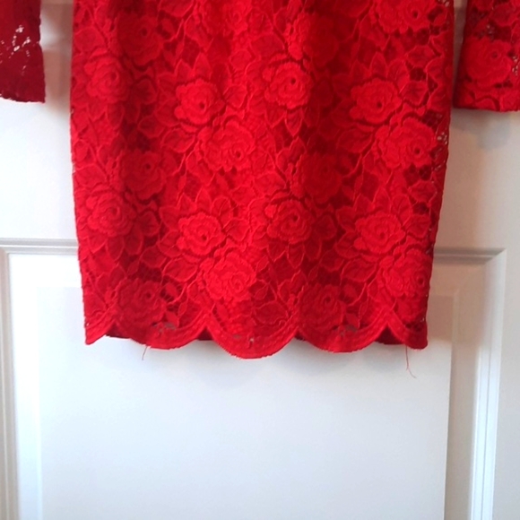 Juniors Red Lace Dress Size Small S - Picture 7 of 7